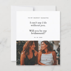 Budget Modern wirst du meine Bridesmaid-Fotokarte