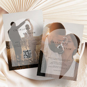 Budget Moderne 2 Foto Hochzeit Einladung