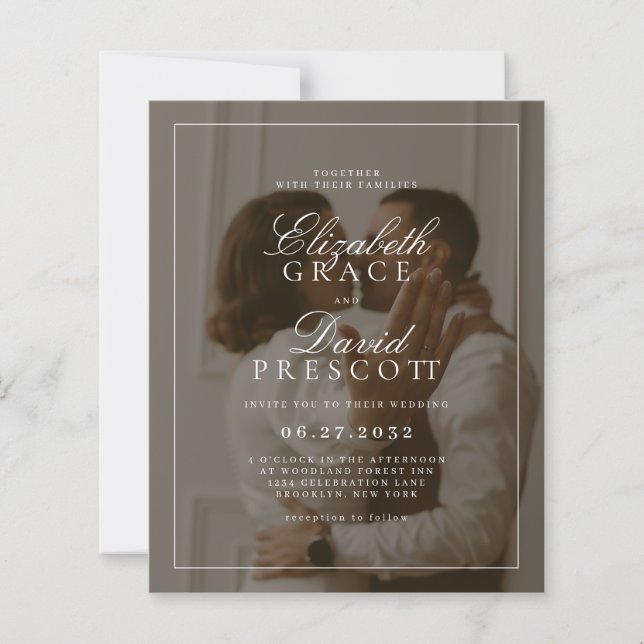 BUDGET Moderne alte Geld-Foto-Overlay-Hochzeit (Vorderseite)