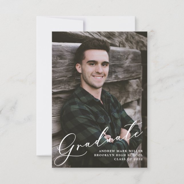 Budget Moderne Ankündigung von zwei Fotos Abschlus (Vorderseite)