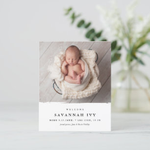 Budget Moderne Baby-Foto-Geburtsanzeige