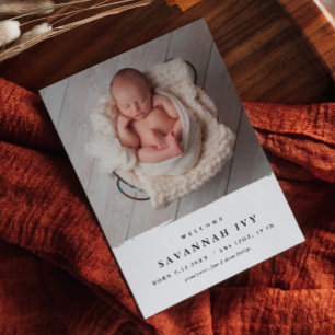 Budget Moderne Baby-Foto-Geburtsanzeige Ankündigungspostkarte