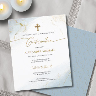 Budget Moderne Blue-Gold-Cross-Boy-Bestätigung