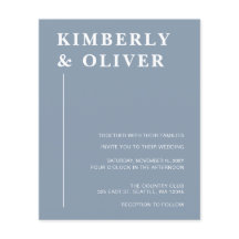 Budget Moderne Blue Wedding Einladungen