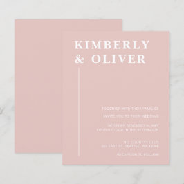 Budget Moderne Blush Hochzeitseinladungen