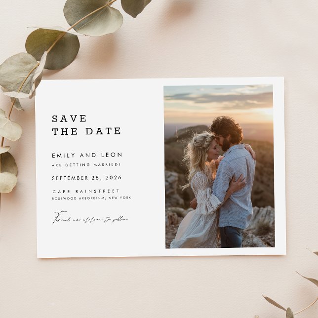 Budget Moderne Boho QR-Code Foto-Hochzeit Save The Date (Von Creator hochgeladen)