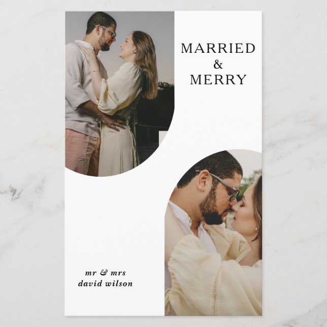 Budget Moderne Doppelbögen Zwei Foto Ferienkarte (Vorderseite)