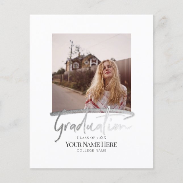 Budget Moderne elegante Abschluss Foto Einladungen Flyer (Vorne)