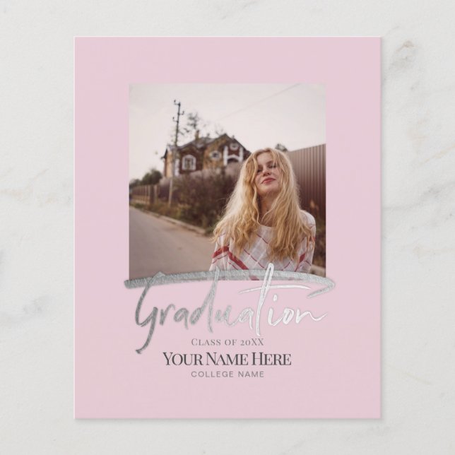 Budget Moderne elegante Abschluss Foto Einladungen Flyer (Vorne)