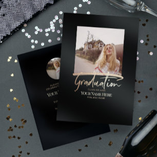 Budget Moderne elegante Abschluss Foto Einladungen Flyer