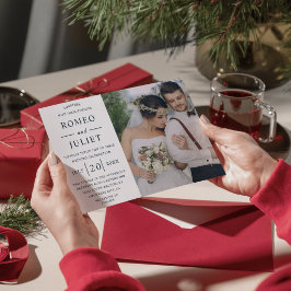 Budget Moderne elegante romantische Hochzeit des F Einladung