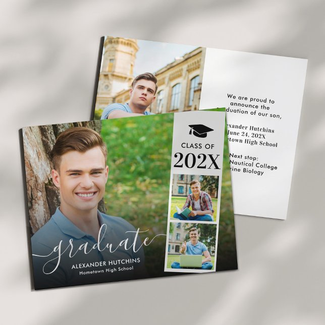 Budget Moderne Foto Collage Graduate Ankündigung (Von Creator hochgeladen)