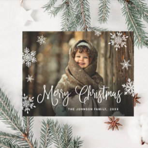 Budget Moderne frohe Weihnachts-FOTO Grußkarte Postkarte