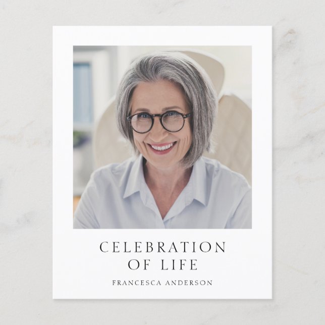 Budget Moderne Gedenkfeier zum Foto Leben Flyer (Vorne)