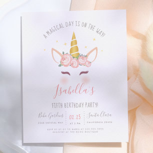 Budget Moderne Goldene Florale Magische Einhorn-Ge