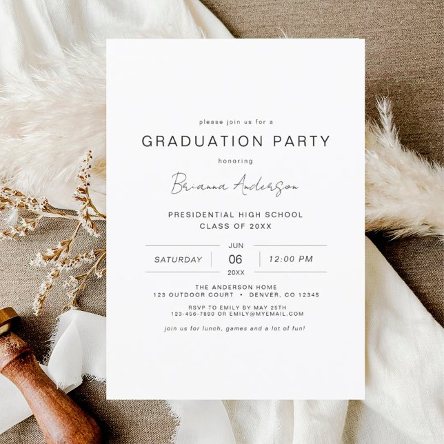 Budget Moderne Minimalistische Chic Graduation Par (Von Creator hochgeladen)