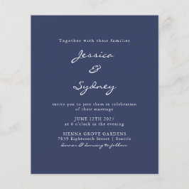 Budget Moderne Navy Blue Script Einladung