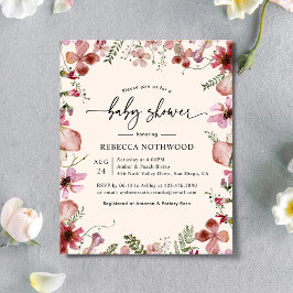 Budget Moderne Pink Baby Girl Dusche Einladung