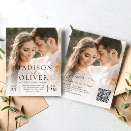 Budget Moderne QR Code 2 Foto Hochzeit