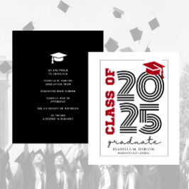 Budget Moderne Retro Red Black Grad Annouement