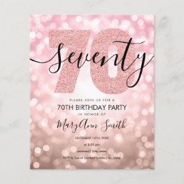 Budget Moderne Rose Gold 70 Geburtstagsparty Einla Flyer