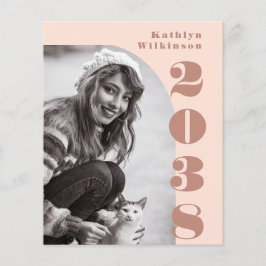 Budget Moderne Rose Rosa Arch Grad Ankündigung Flyer