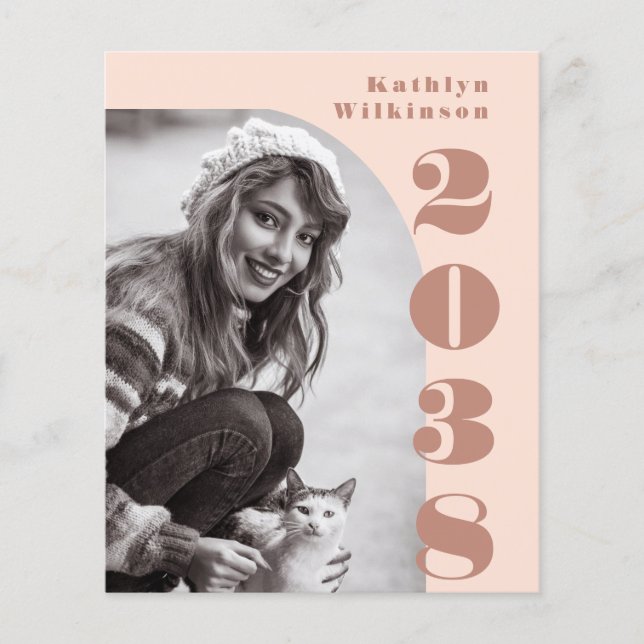 Budget Moderne Rose Rosa Arch Grad Ankündigung Flyer (Vorne)