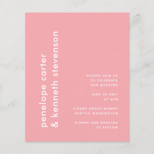 Budget Moderne Rose Rosa Einfache Hochzeit Einladu