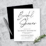 Budget Moderne Schwarz-weiße Brautdusche Einladung<br><div class="desc">Budget Moderne Minimalistische Elegant Black and White Bridal Dusche Einladung mit unserer schicken handschriftlichen Typografie und Ihre persönlichen Details. Ideal für Ihre posh Affäre. **Unser BUDGET-Papier ist kleiner und zarter, aber trotzdem schön!** Für einen Vergleich von Papiertypen sehen Sie sich bitte unser Video hier an: https://youtu.be/G0F9Am5HPD4 Wenn Sie Hilfe oder...</div>