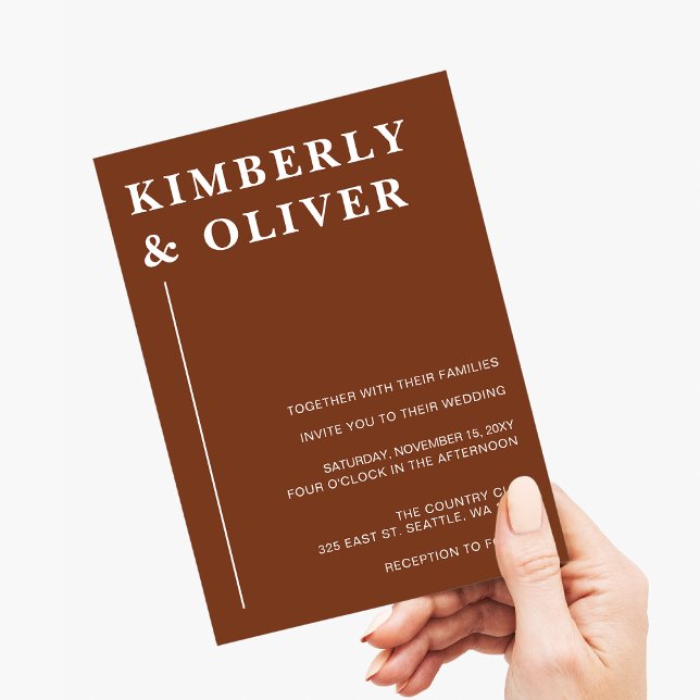 Budget Moderne Terracotta Hochzeitseinladungen (Von Creator hochgeladen)