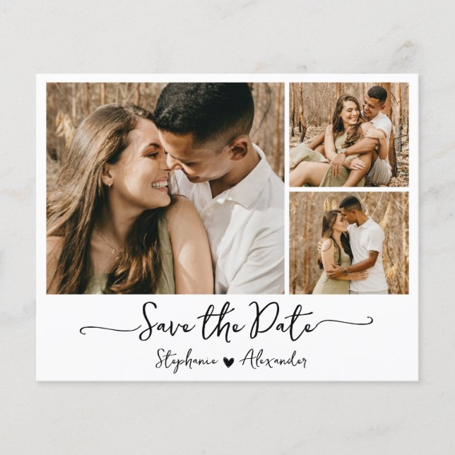 Budget Moderne Typografie Collage Save the Date Flyer (Vorne)