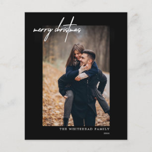 Budget Moderne Weihnachten Schwarze Fotokarte Flyer