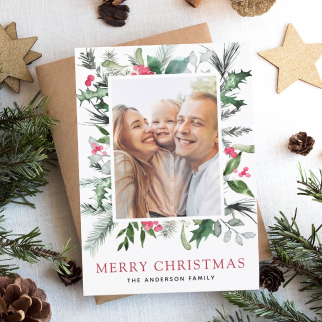 Budget Moderne Weihnachts-Fotokarte (Von Creator hochgeladen)