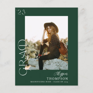 Budget Moderner GRAD Foto Abschluss - Grün Flyer