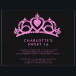 Budget Moderner Rosa Glitzer Süße 16 Geburtstagspa Flyer<br><div class="desc">Budget Modern Pink Glitzer Sweet 16 Geburtstagsparty Einladung - mit einem glitzernden,  rosa Glitzer Tiara auf schwarzem Hintergrund. Einladungen,  einfache,  moderne Typografie für einen minimalistischen Look. Die Rückseite der Einladung koordiniert rosa Glitzer. Die Einladung ist Teil einer Sammlung.</div>