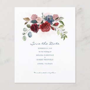 Budget Modernes Burgund floral Rustikal Save the D