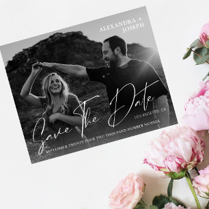 Budget Modernes Chic Foto BW Datum Save the Date Flyer