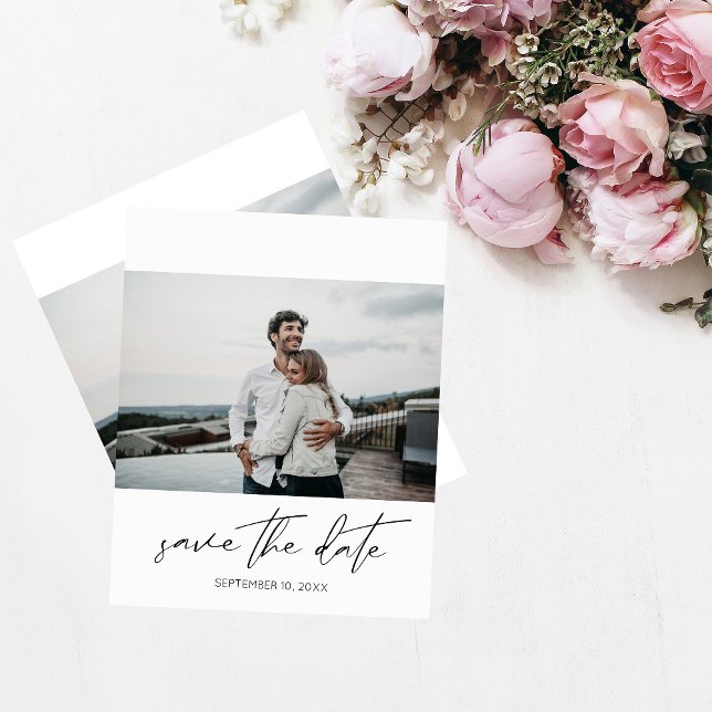 Budget Modernes Chic Foto Landsape W Save the Date Flyer (Von Creator hochgeladen)
