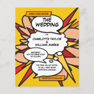 Budget Modernes Comic Book Foto Hochzeit Einladung