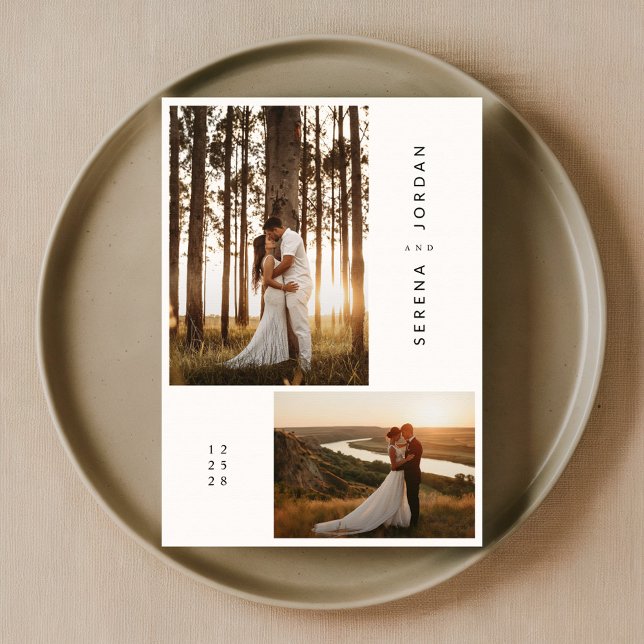 Budget Modernes einfaches Boho Foto Hochzeit Einladung (Von Creator hochgeladen)