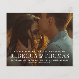 Budget Modernes elegantes Foto Hochzeit Einladung