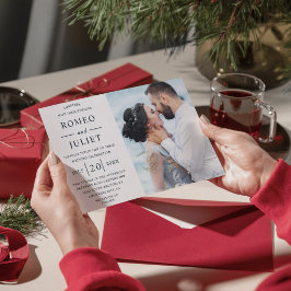 Budget Modernes elegantes Foto Hochzeit Einladung