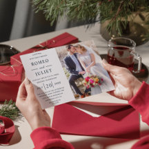 Budget Modernes elegantes Foto Hochzeit Einladung