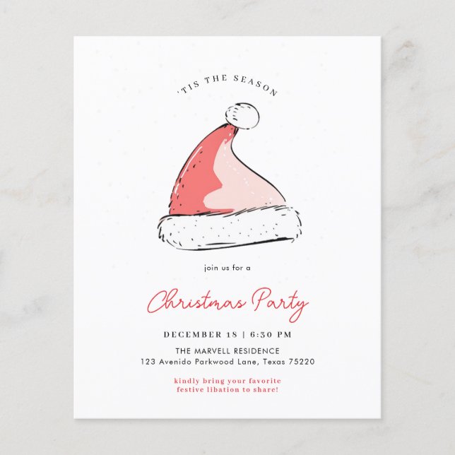 Budget Modernes festliches Santas Hat Weihnachts-P (Vorderseite)