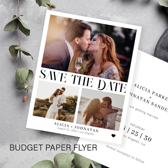 Budget Modernes Foto einfache Hochzeit sparen das  Flyer (Von Creator hochgeladen)