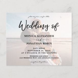 Budget Modernes Foto Horizontal 2 Wedding Flyer