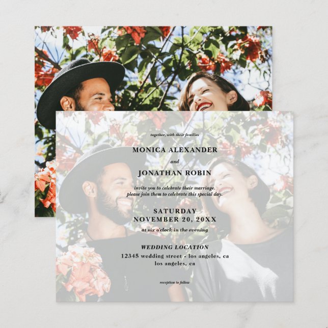 Budget Modernes Foto Horizontal Hochzeit (Vorne/Hinten)