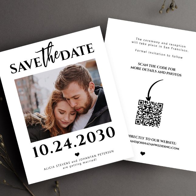 Budget Modernes Foto QR Code Hochzeit speichern Si (Von Creator hochgeladen)
