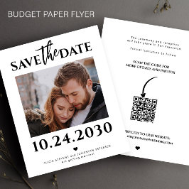Budget Modernes Foto QR Code Hochzeit speichern Si Flyer