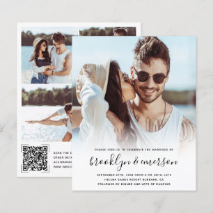 Budget Modernes Foto QR Code Hochzeitsempfehlung